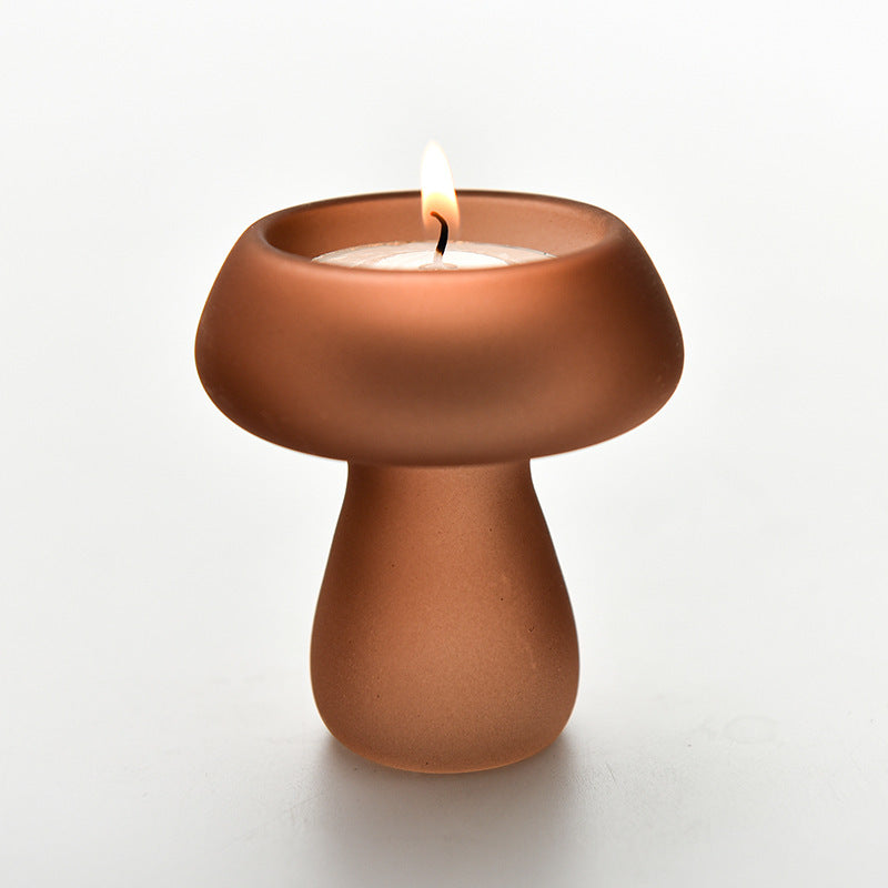 Glass Mushroom Tea Light Holder