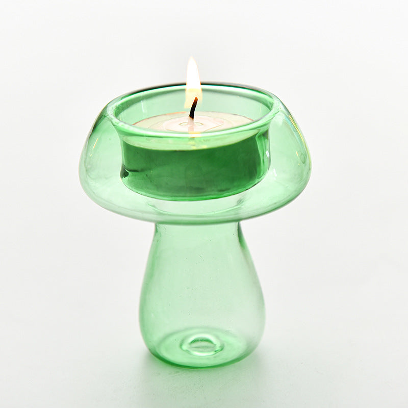 Glass Mushroom Tea Light Holder