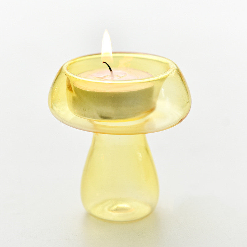 Glass Mushroom Tea Light Holder