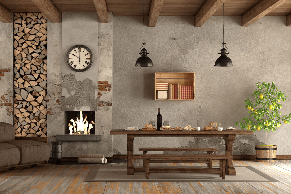 Rustic room with stained home decor from Sydney's Collection.