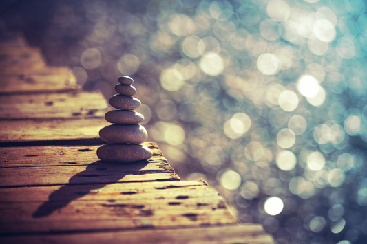 A stack of rocks symbolizing balance and mindfulness.