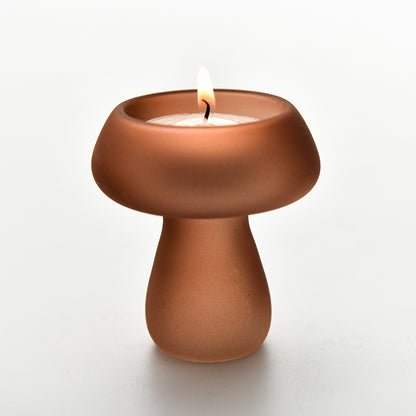 Glass Mushroom Tea Light Holder