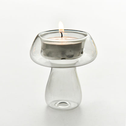 Glass Mushroom Tea Light Holder