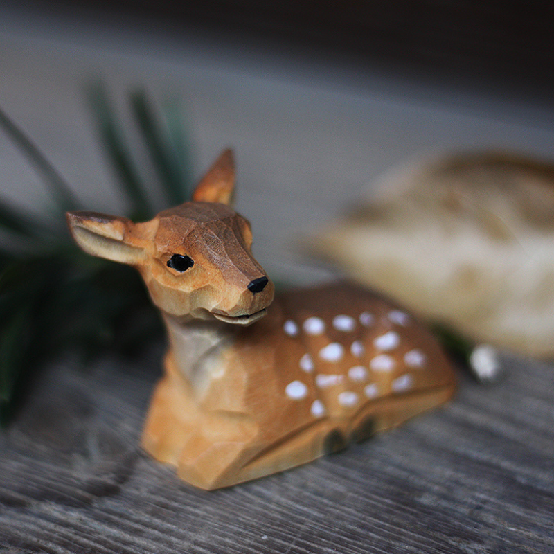 Hand Carved Deer Ornaments