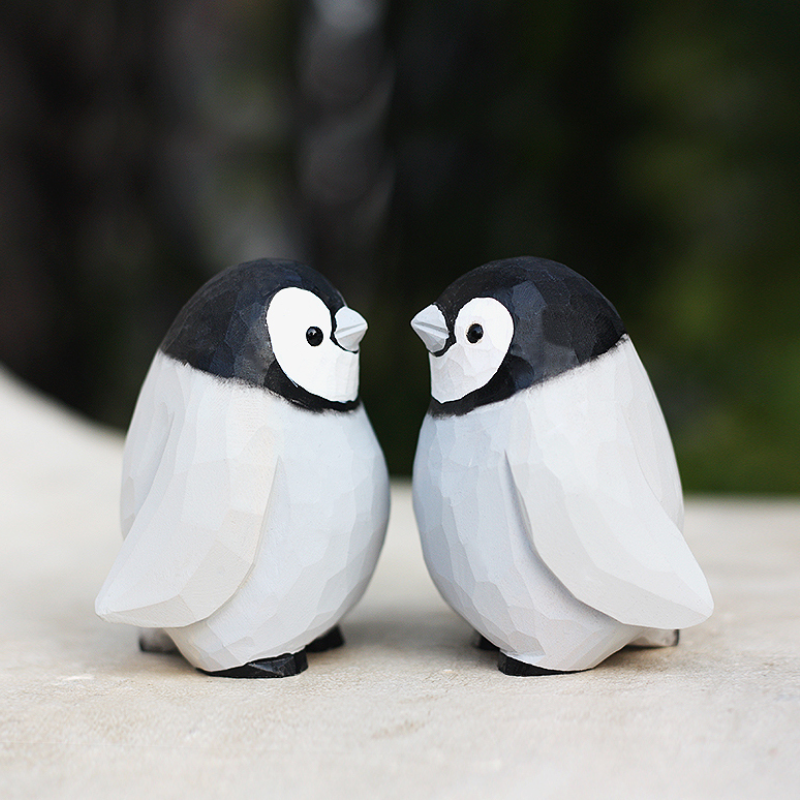 Hand Carved Penguin Ornaments