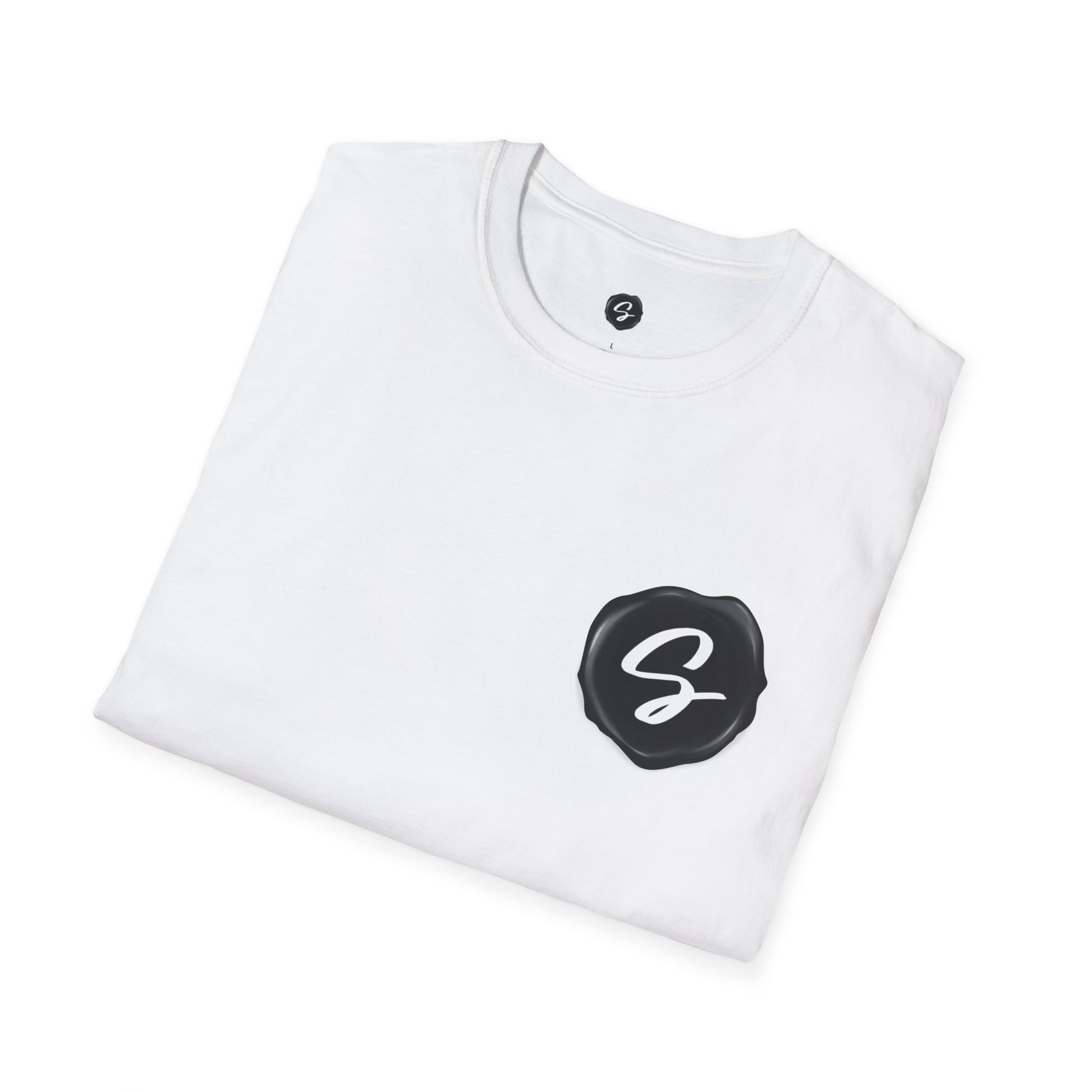 Sydney's Logo t shirt in white, displayed on white background.