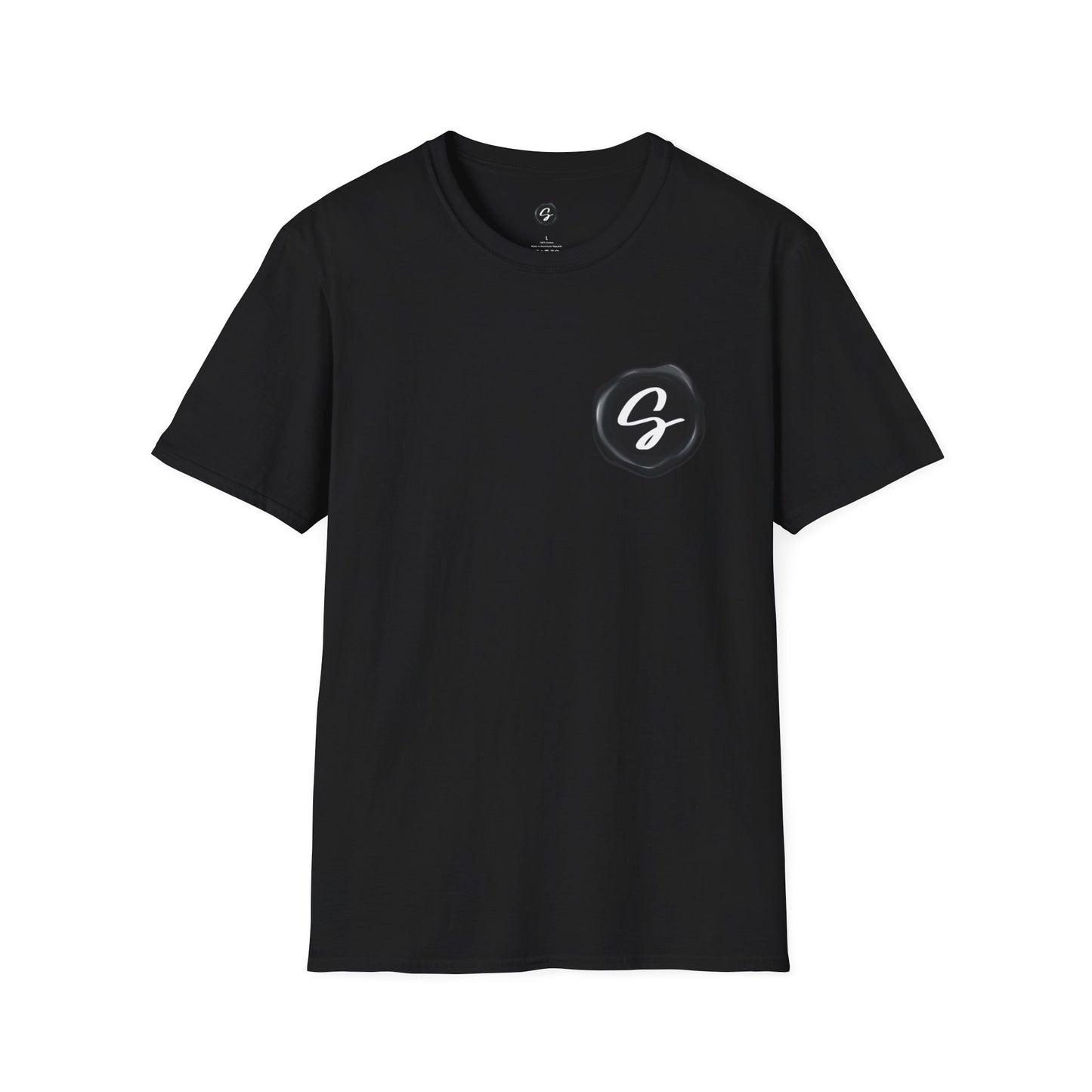 Sydney's Logo t shirt in black, displayed on a white background.