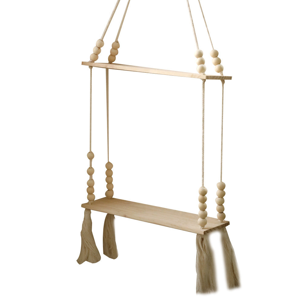 2- Tier Hanging Rope Shelf with Tassles