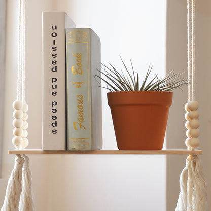 2- Tier Hanging Rope Shelf with Tassles