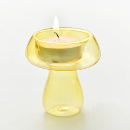Glass Mushroom Tea Light Holder