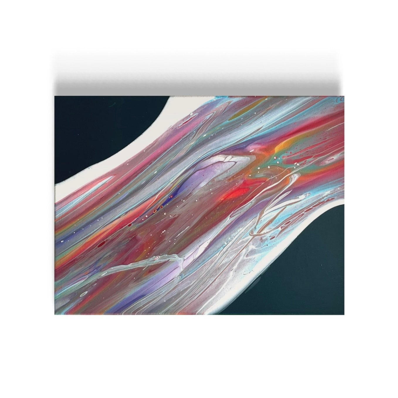 a flowing rainbow image with green edges